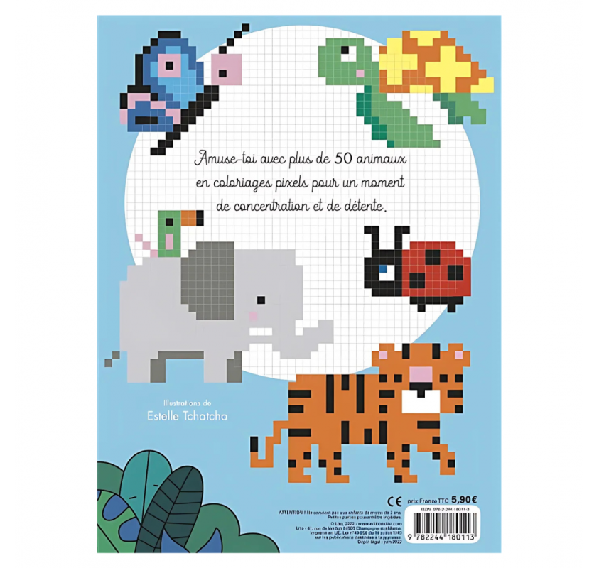 Coloriages Pixels : les Animaux | Edunova Maroc