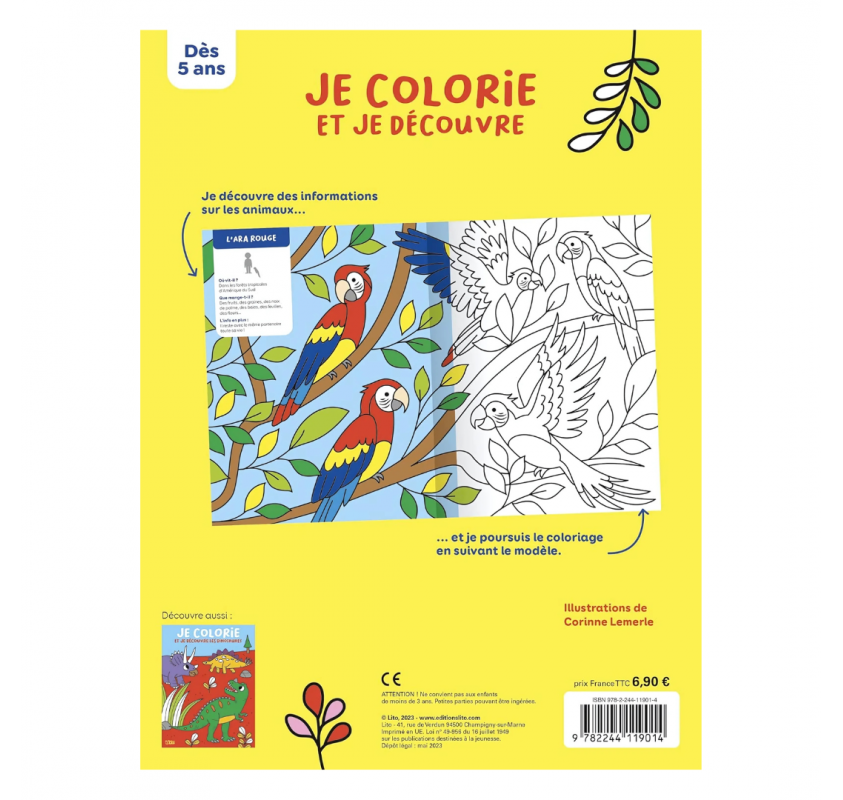 Je Colorie et Je Découvre : les Animaux Dès 5 Ans | Edunova