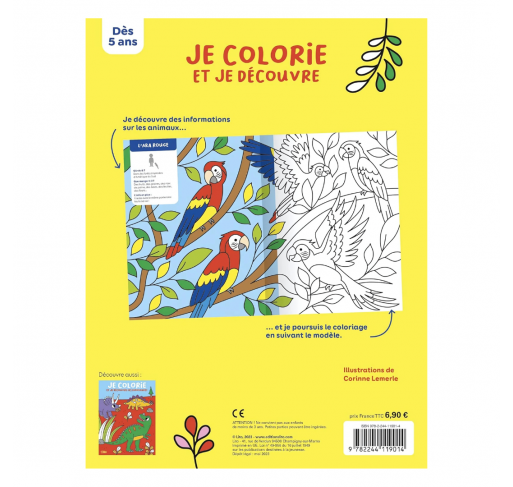 Je Colorie et Je Découvre : les Animaux Dès 5 Ans | Edunova