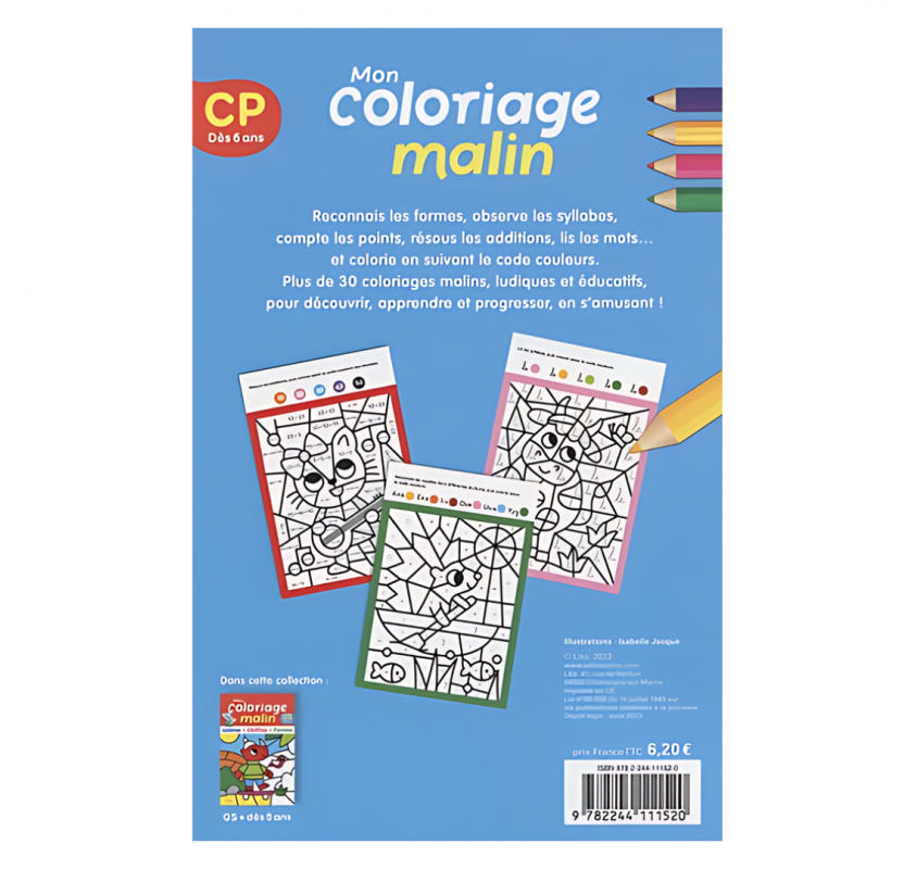 Mon Coloriage Malin Cp (lettres, Syllabes, Additions)...