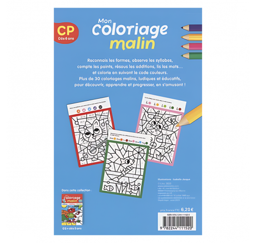 Mon Coloriage Malin Cp (lettres, Syllabes, Additions)...
