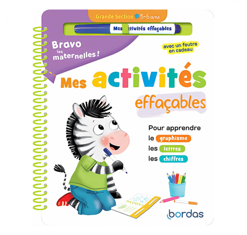 Bravo les Maternelles - Mes Activités Effaçables - Grande Section - 5-6 Ans - Livres et histoires | Edunova