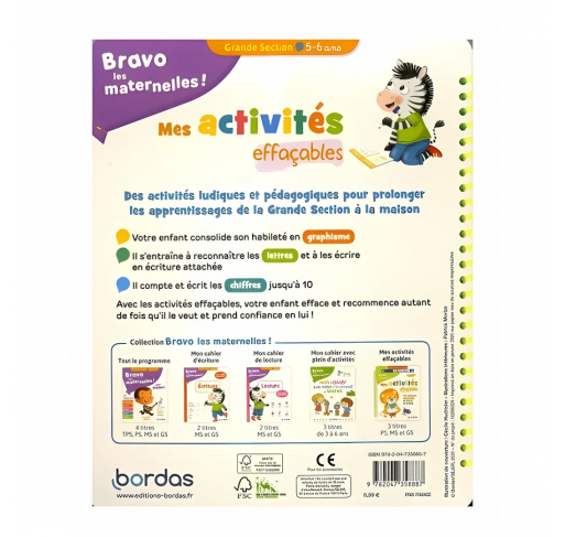 Bravo les Maternelles - Mes Activités Effaçables -...