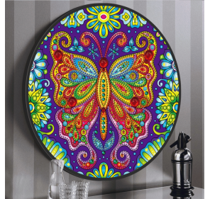 Peinture de Diamants Cadre Rond : Papillon - Arts créatifs | Edunova