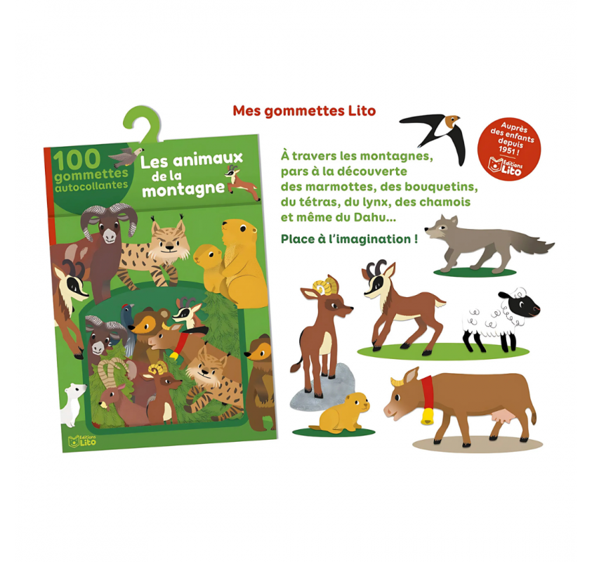 Gommettes : les Animaux de la Montagne | Edunova Maroc