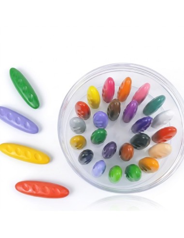 24 Crayons de Cire Cacahuète Lavables | Edunova
