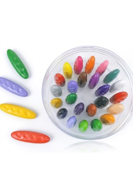 24 Crayons de Cire Cacahuète Lavables | Edunova