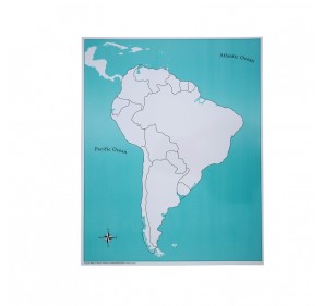 Carte de contrôle muette pour puzzle Amérique du Sud
