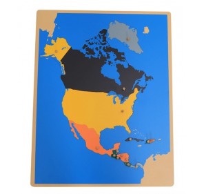 Puzzle carte Amérique du Nord en bois