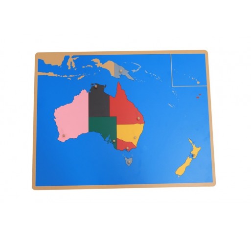 Puzzle Carte Océanie en Bois - Matériel Montessori | Edunova