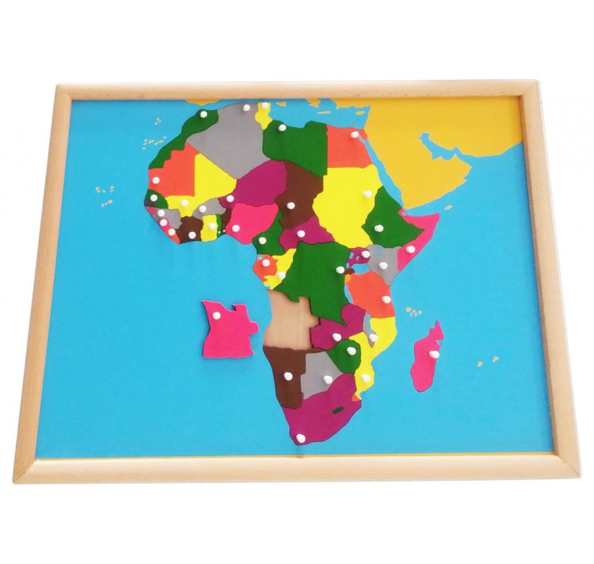 Puzzle Carte Afrique en Bois - Matériel Montessori | Edunova