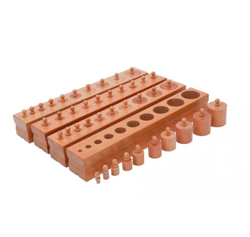 Blocs de Cylindres (en Hêtre) - Matériel Montessori | Edunova