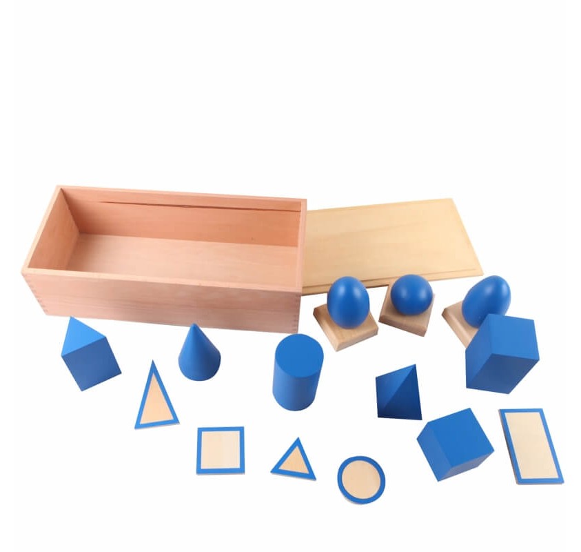 Solides de Géométrie (en Hêtre) - Matériel Montessori | Edunova