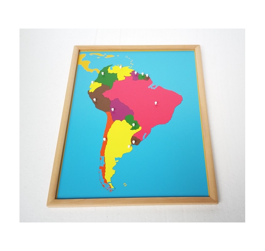 Puzzle Carte Amérique du Sud en Bois - Matériel Montessori | Edunova