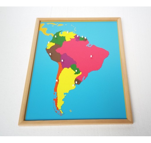 Puzzle Carte Amérique du Sud en Bois - Matériel Montessori | Edunova
