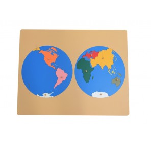 Puzzle Planisphère en Bois - Matériel Montessori | Edunova
