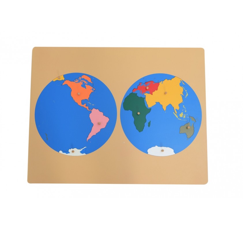 Puzzle Planisphère en Bois - Matériel Montessori | Edunova