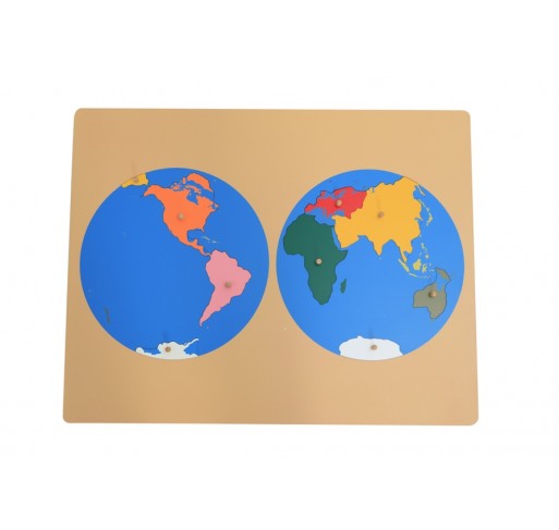 Puzzle Planisphère en Bois - Matériel Montessori | Edunova