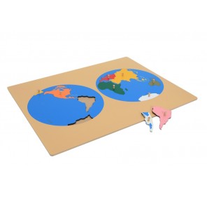 Puzzle Planisphère en Bois - Matériel Montessori | Edunova 2