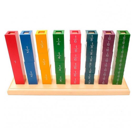 Barres des Fractions (en Hêtre) - Matériel Montessori | Edunova