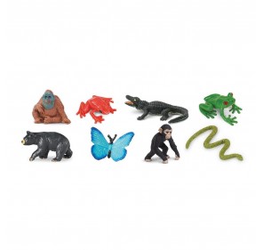 Ensemble de figurines - Collection d'animaux de forêt tropicale