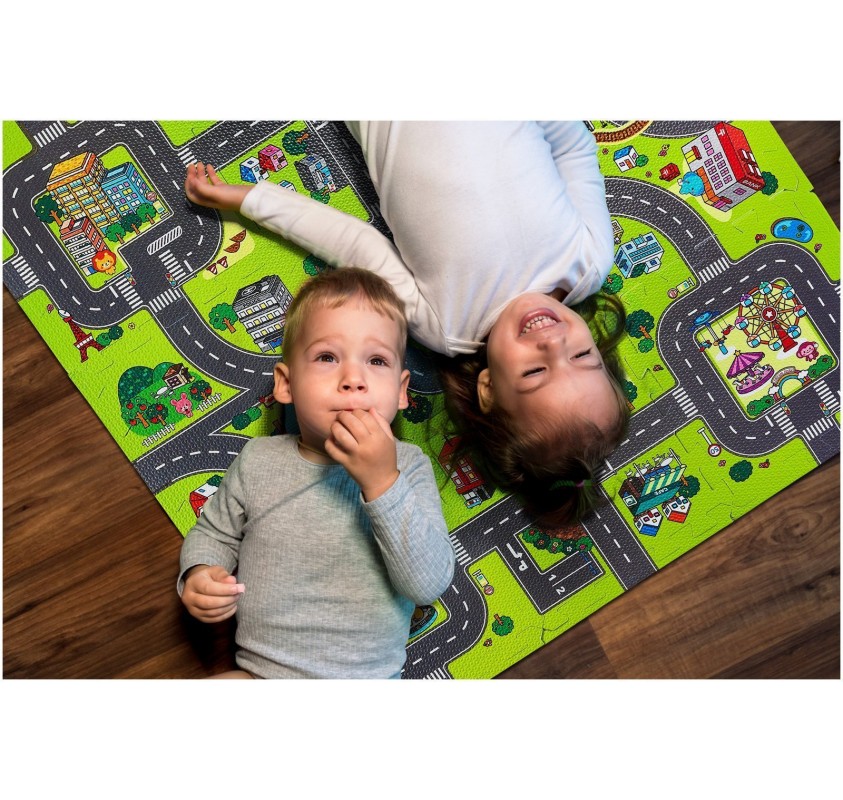 4 Tapis en Mousse Circuit en Ville | Edunova Maroc