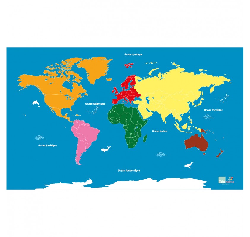 Carte Planisphère Géant - Matériel Montessori | Edunova