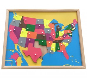 Puzzle carte Etats-Unis en bois