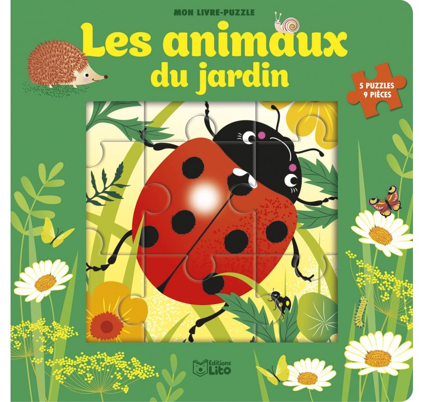 Les Animaux du Jardin: 5 Puzzles, 9 Pièces - Livres et histoires | Edunova