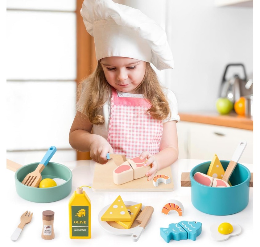 Dinette Cuisine Enfant en Bois | Edunova Maroc