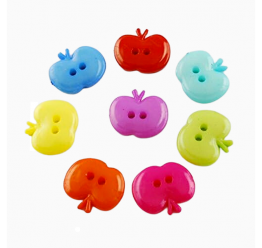 Lot de 40 Boutons Pommes Multicolores 14mm - Arts créatifs | Edunova