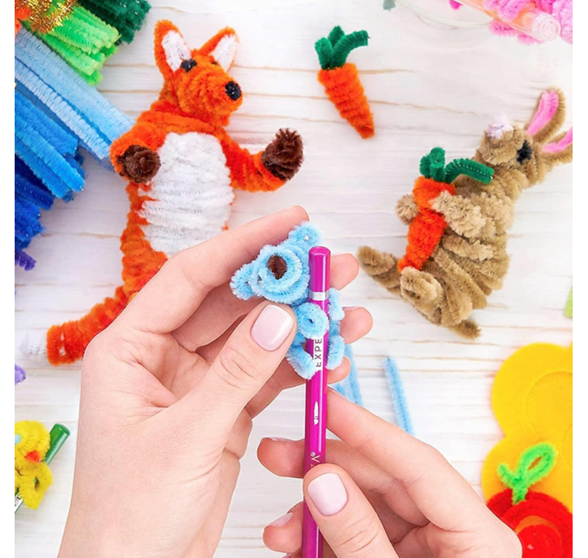 Lot de 50 Tiges Chenilles - 10 Couleurs (30 Cm) | Edunova