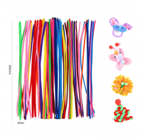 Lot de 50 Tiges Chenilles - 10 Couleurs (30 Cm) - Arts créatifs | Edunova