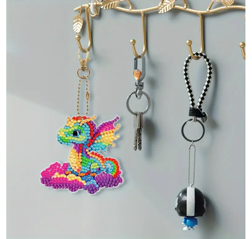 Ensemble de 6 Porte-clés Peinture Diamant: Dragons | Edunova