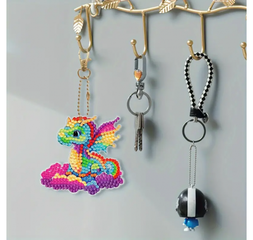 Ensemble de 6 Porte-clés Peinture Diamant: Dragons | Edunova