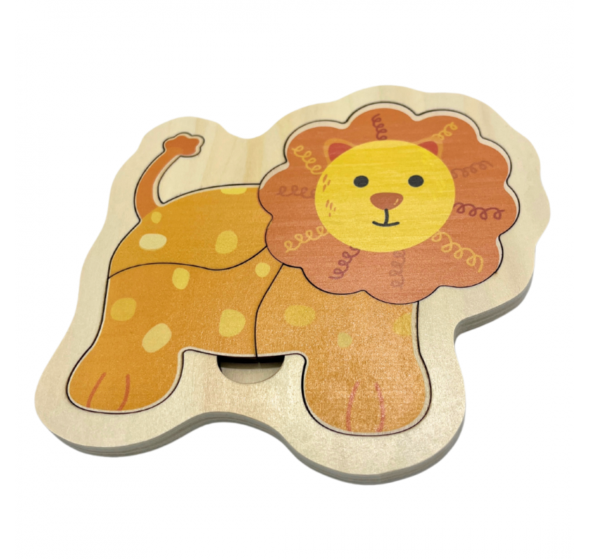 Puzzle en Bois 4 Pieces: Lion - Jeux éducatifs | Edunova