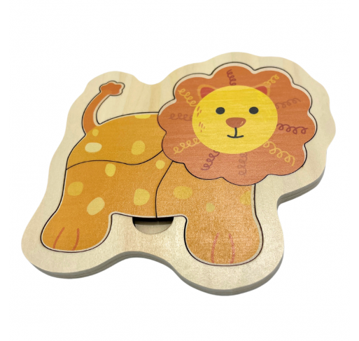 Puzzle en Bois 4 Pieces: Lion - Jeux éducatifs | Edunova