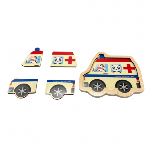 Puzzle en Bois pour Enfants : Ambulance | Edunova Maroc