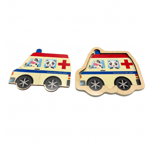 Puzzle en Bois pour Enfants : Ambulance | Edunova Maroc