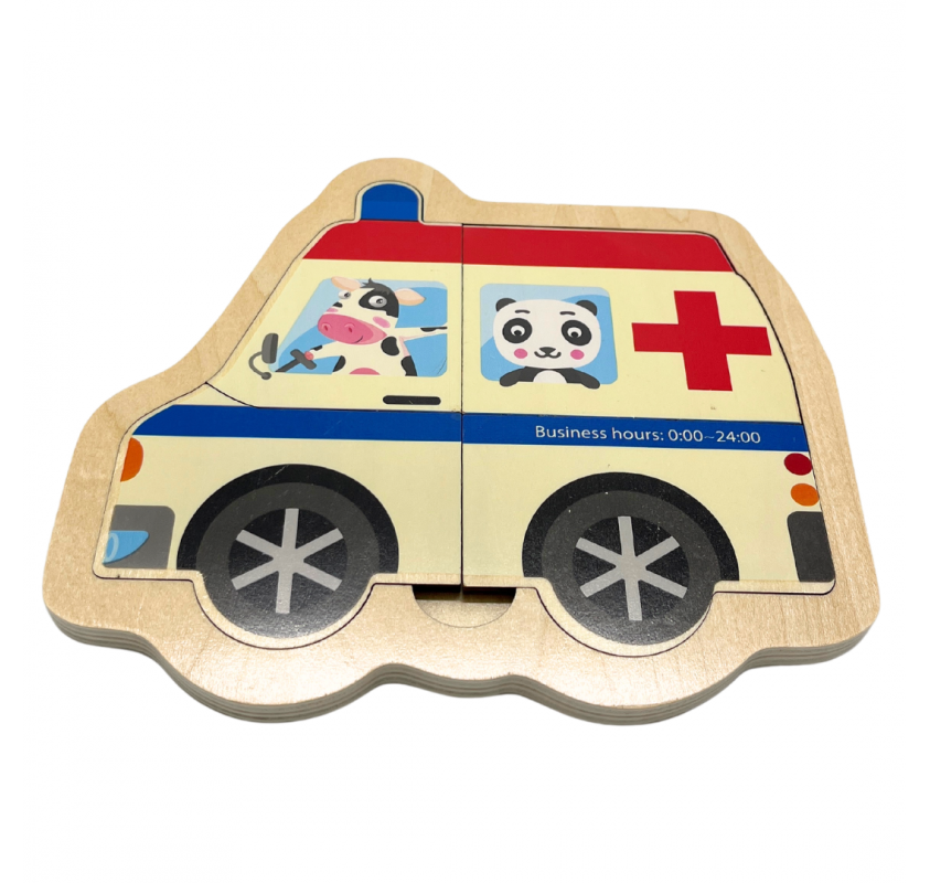 Puzzle en Bois pour Enfants : Ambulance - Jeux éducatifs | Edunova