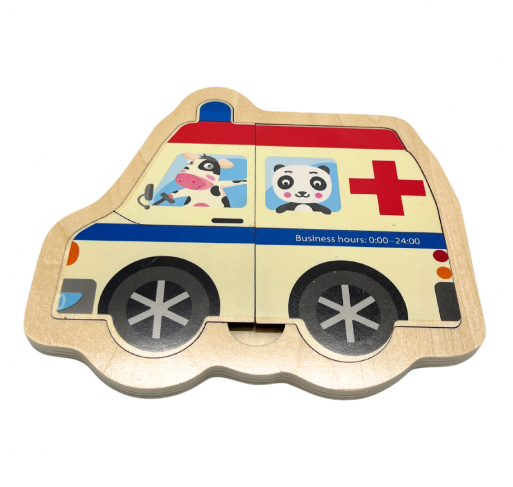 Puzzle en Bois pour Enfants : Ambulance - Jeux éducatifs | Edunova