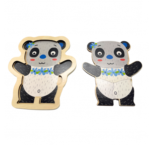 Puzzle en Bois 4 Pieces: Panda | Edunova Maroc