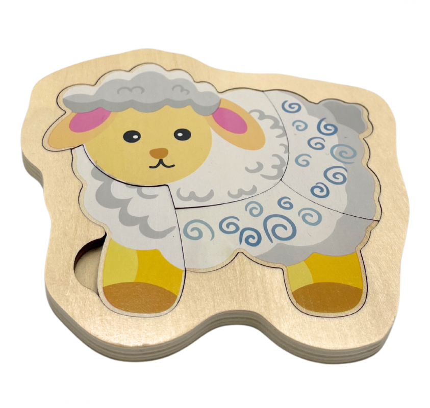 Puzzle en Bois 4 Pieces : Mouton - Jeux éducatifs | Edunova