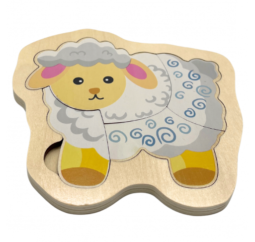 Puzzle en Bois 4 Pieces : Mouton - Jeux éducatifs | Edunova