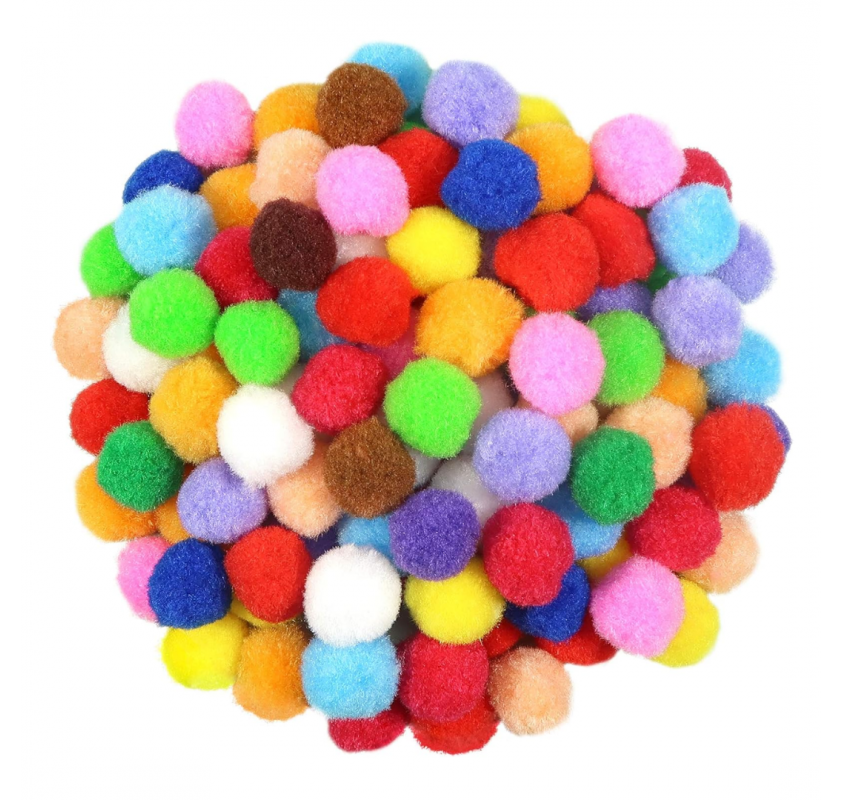 100 Petits Pompons Colores 13 Mm - Arts créatifs | Edunova