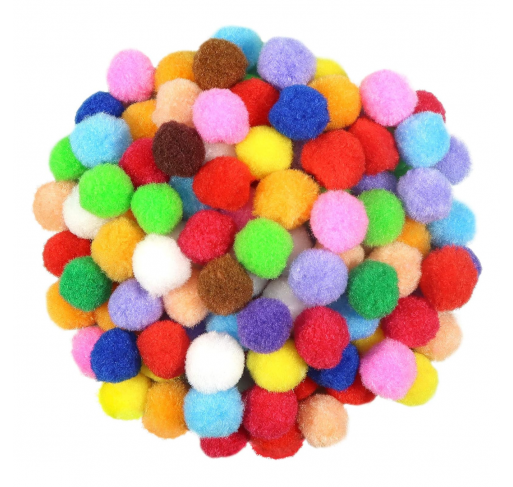 100 Petits Pompons Colores 13 Mm - Arts créatifs | Edunova
