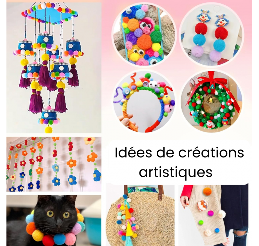100 Petits Pompons Colores 13 Mm | Edunova Maroc