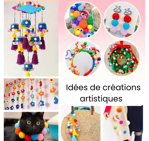 100 Petits Pompons Colores 13 Mm | Edunova Maroc