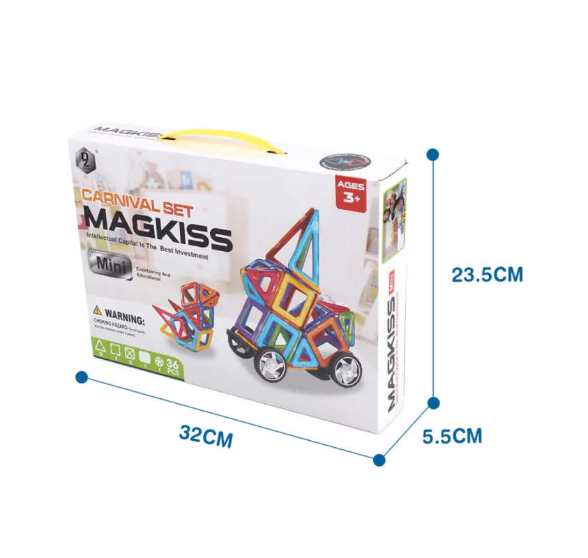 Jeu de Construction Magnetique Magkiss Mini 36 Pieces - Jeux éducatifs | Edunova