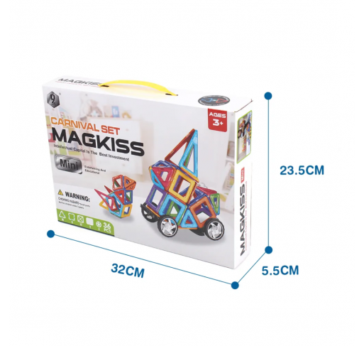 Jeu de Construction Magnetique Magkiss Mini 36 Pieces - Jeux éducatifs | Edunova